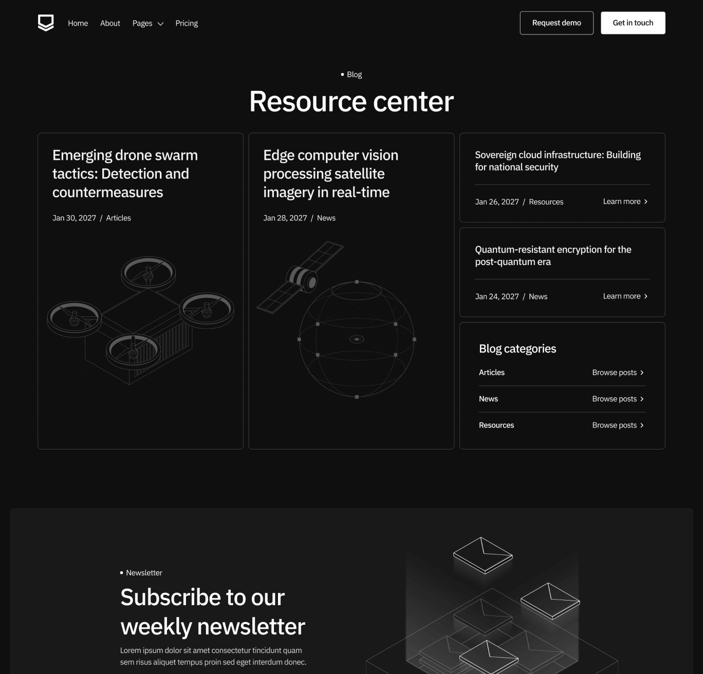 Defenseflow Blog V3 Hero Page Defense Platform Webflow Template