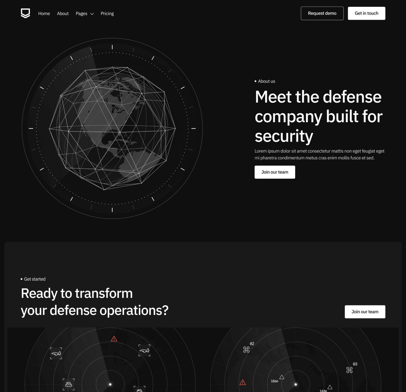 Defenseflow About Hero Page Defense Platform Webflow Template