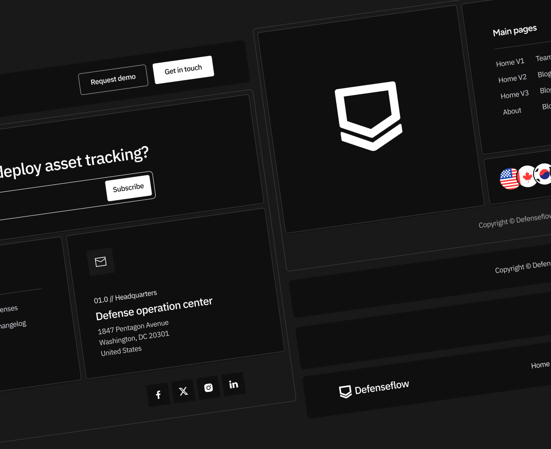 3 Headers And Footers - Defenseflow Webflow Template