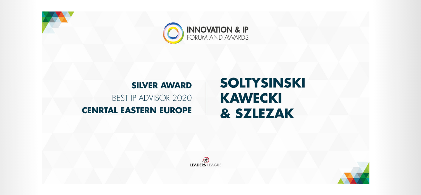 SK&S awarded the title of Best IP Advisor in Central and Eastern Europe - Innovation & IP Forum and Awards 2020