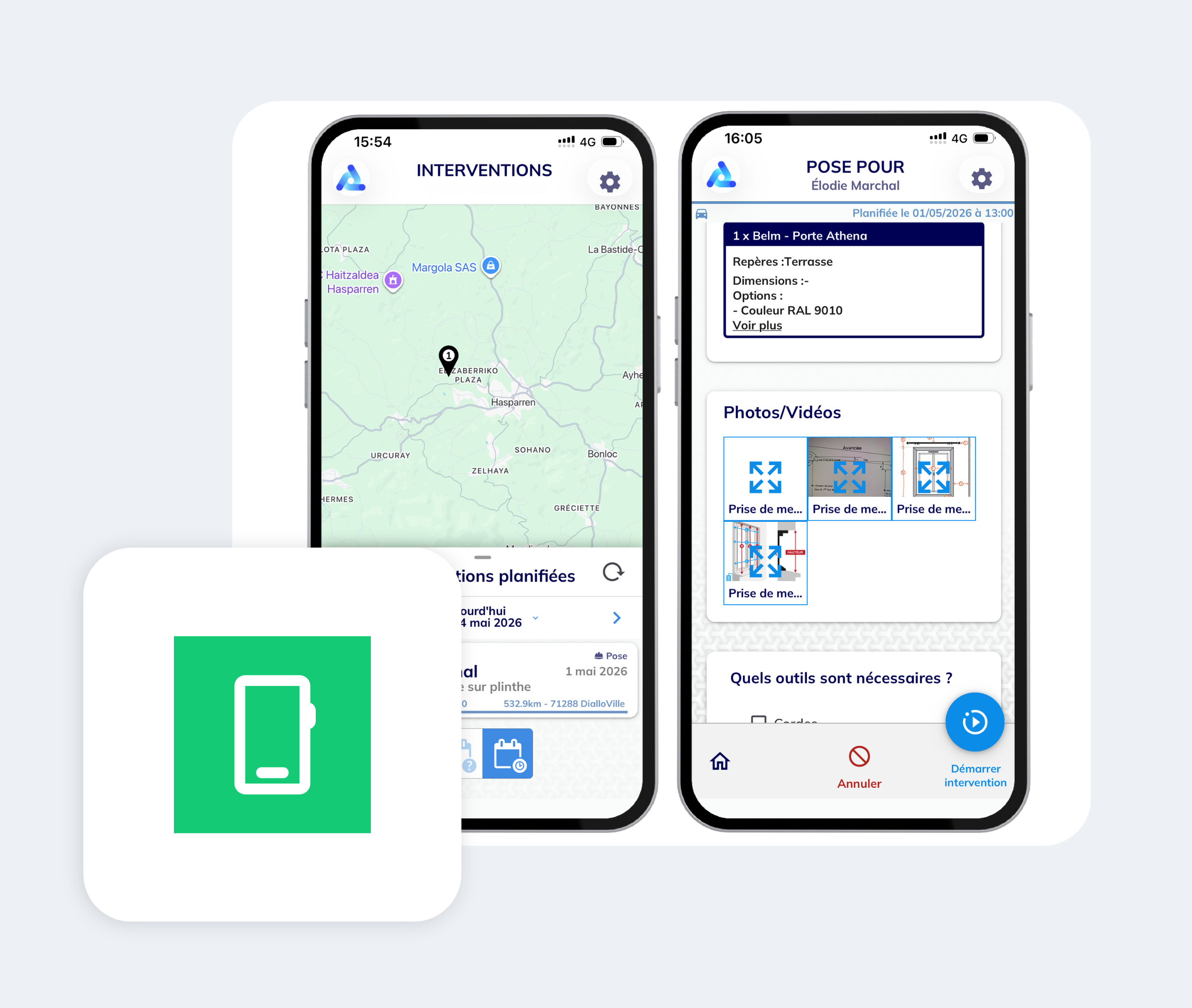 Une application mobile connecté à votre ERP - Menuiserie