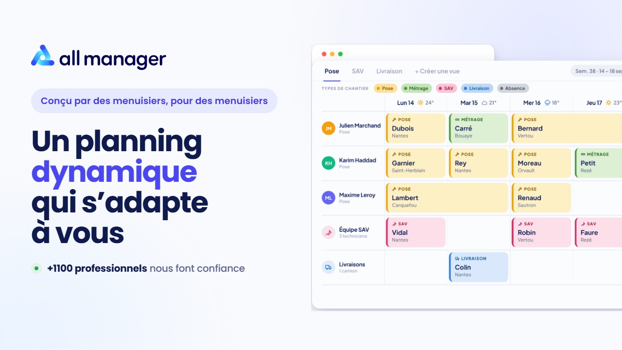 Un planning de chantier dynamique qui s'adapte à vous