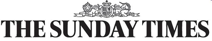 The Sunday Times newspaper logo featuring a lion and unicorn crest above the text.