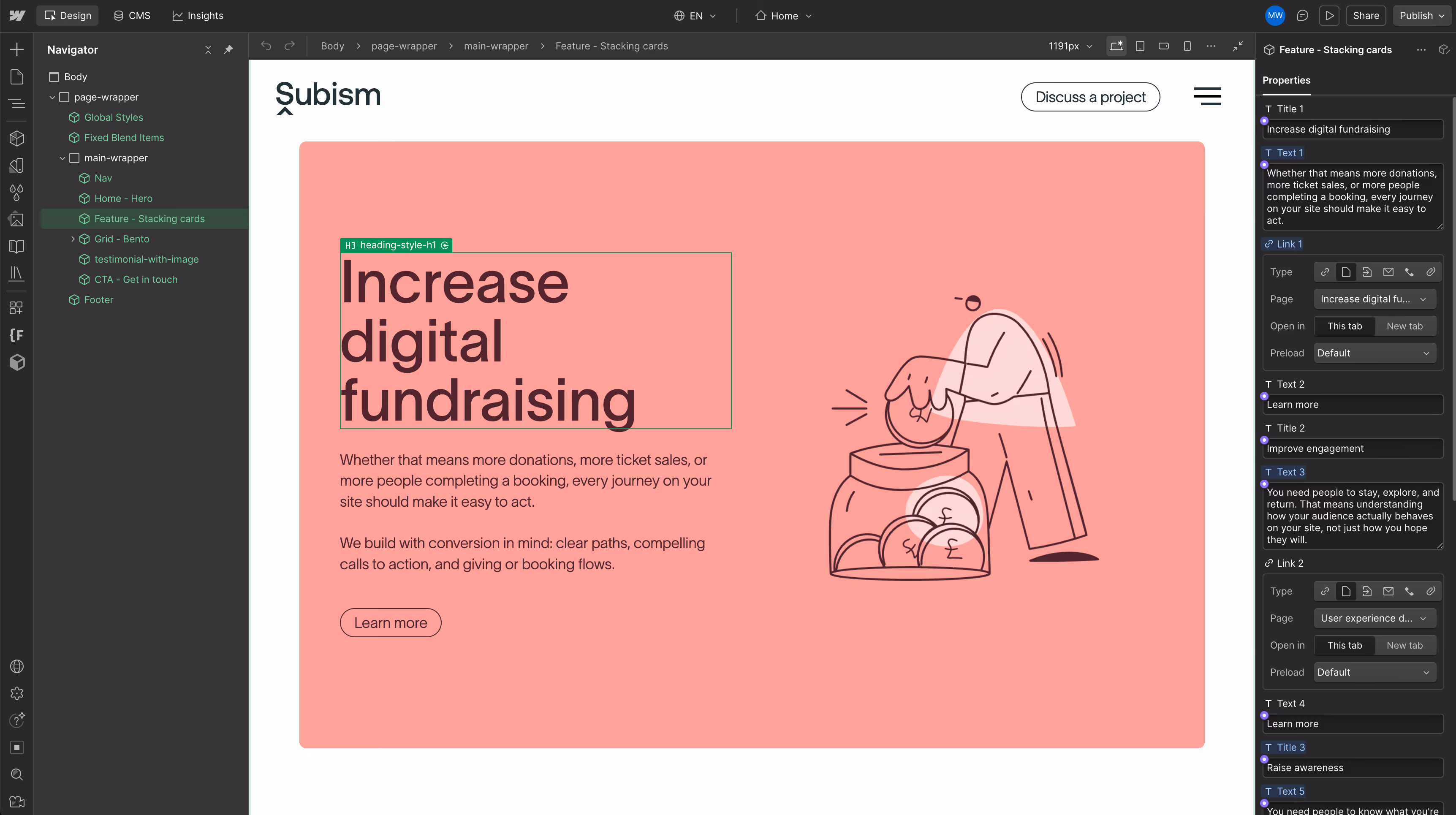 Webflow design and development