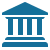 Icon of a classical college building with columns and a triangular roof.