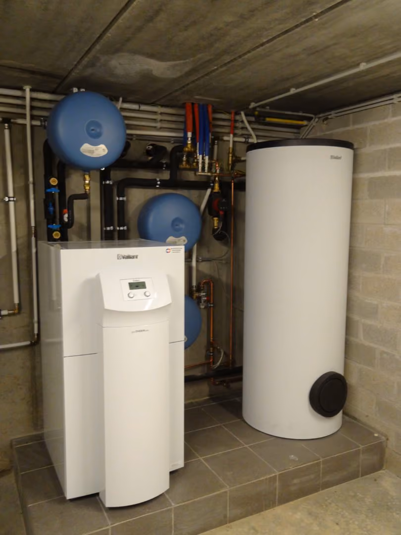 Geothermische warmtepomp van Geoservices in een houtskeletbouwwoning in Wommelgem