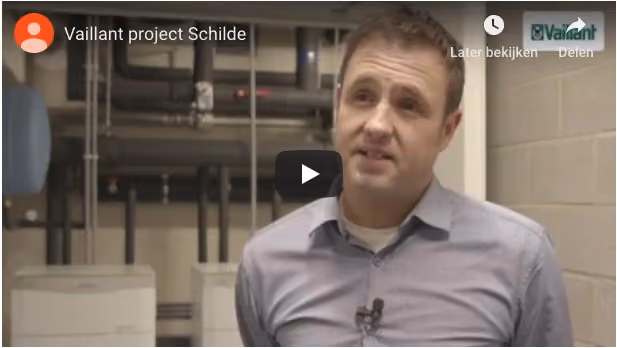Videostill van het Vaillant-project in Schilde met Danny Maes van Geoservices in de stookplaats
