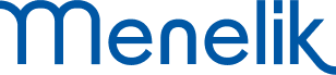 Nom de la marque Menelik en texte bleu.