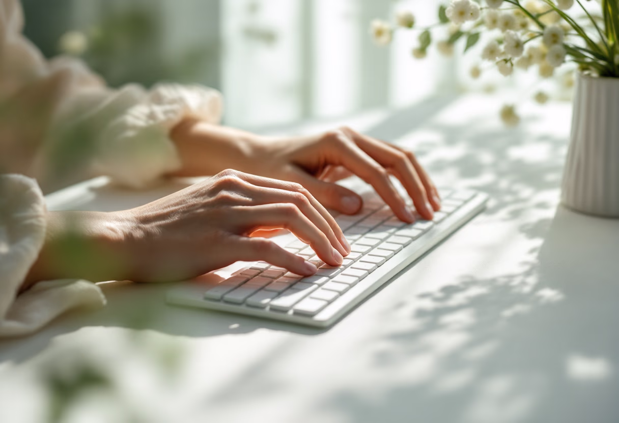 image of someone typing on a keyboard (for a b2b saas)