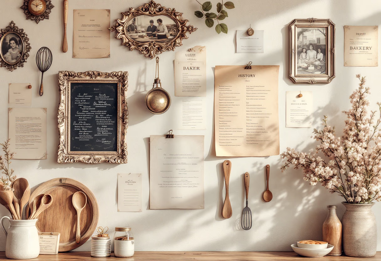 [background image] image of bakery's history wall