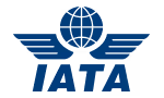 IATA logo with stylized globe and wings above the text IATA.