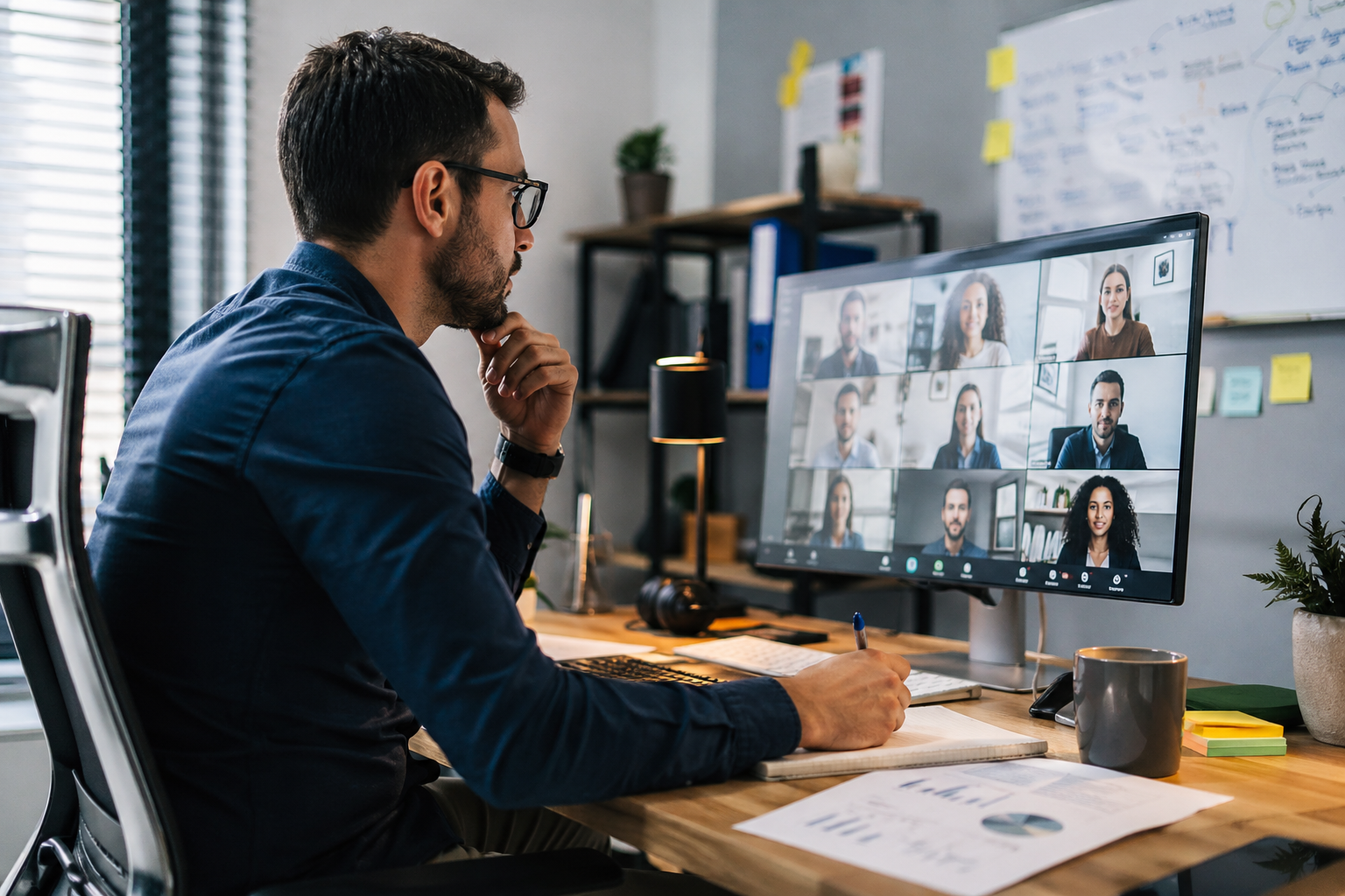 Formation anglais management en visioconférence avec un formateur dédié