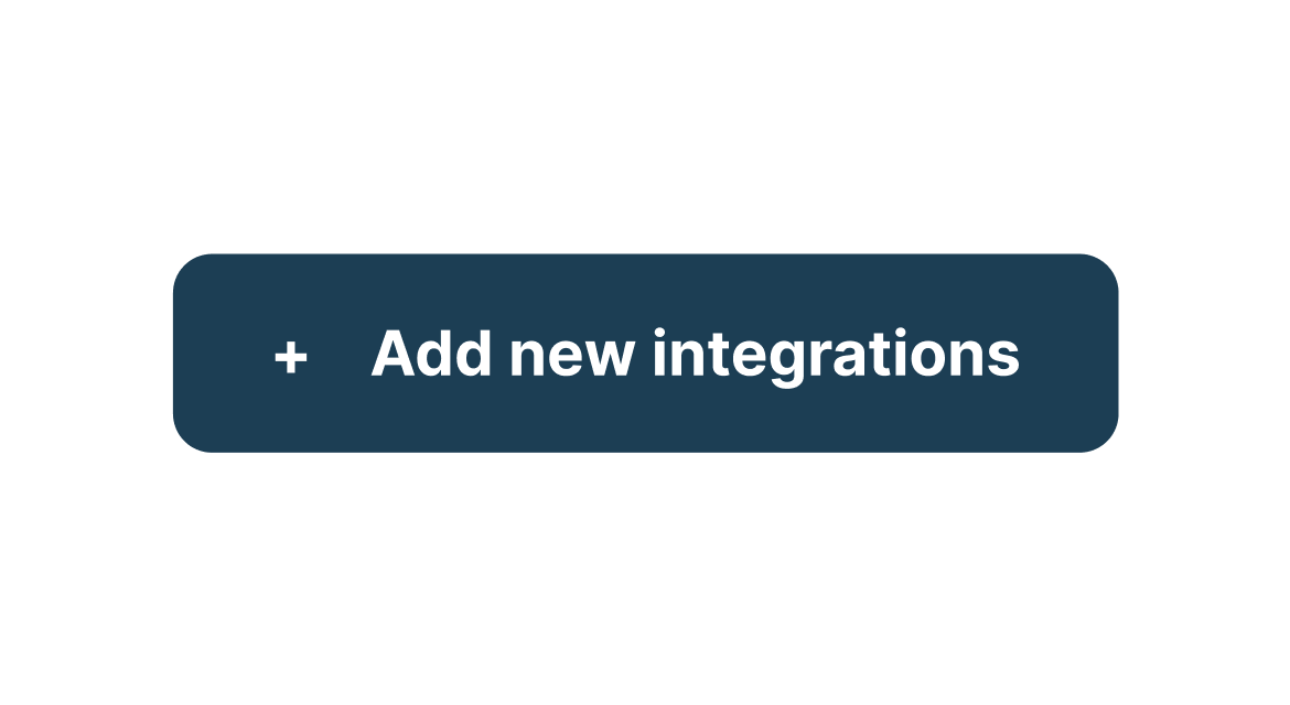 Dark blue button with white text reading plus sign Add new integrations.