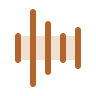 Brown electric guitar silhouette with vertical tuning pegs and bridge details.