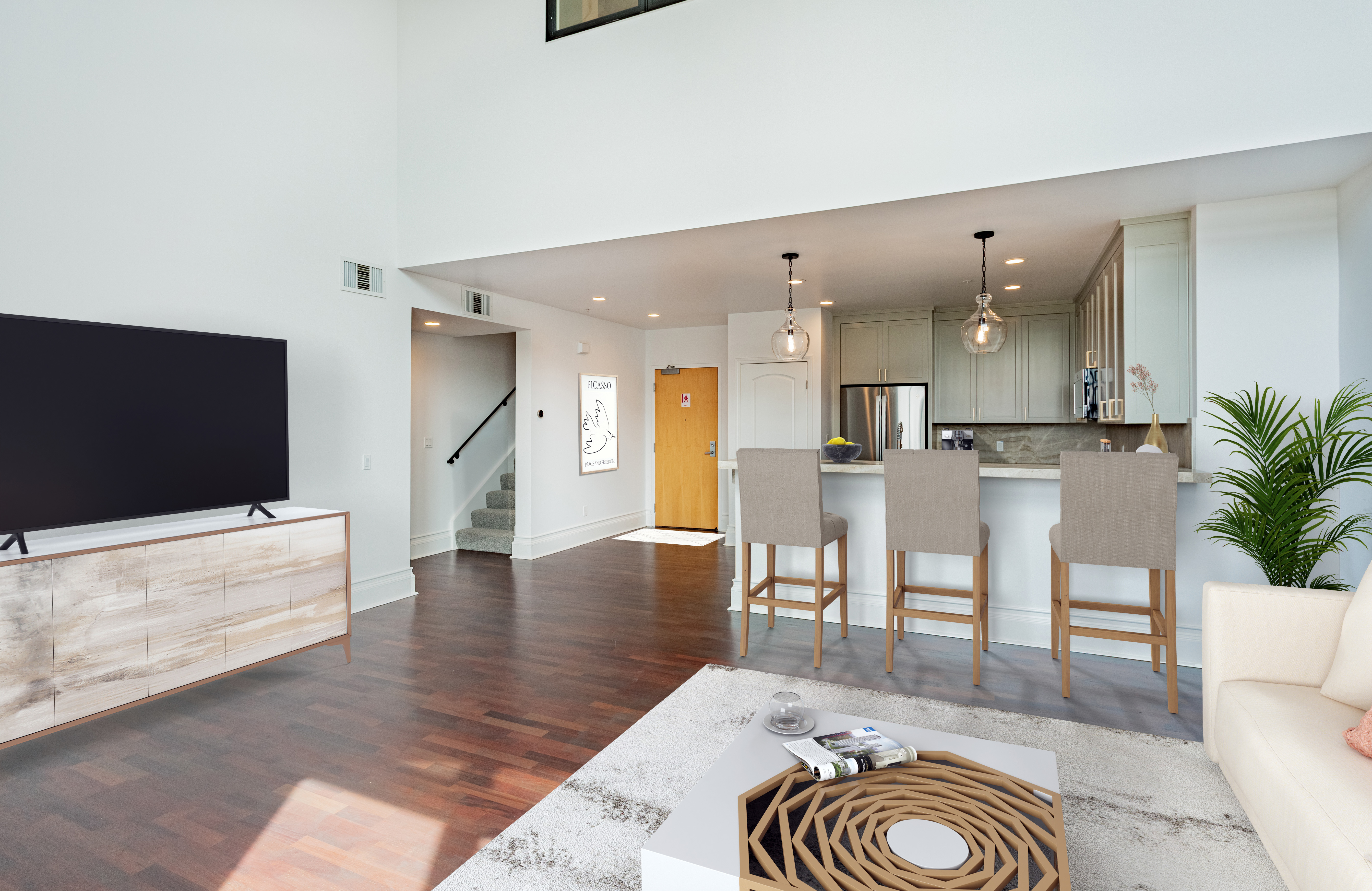Kitchen and living room