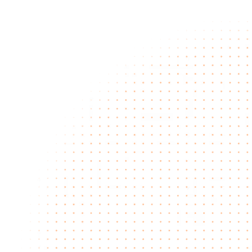 Curved grid of small orange dots on black background forming a quarter circle pattern.