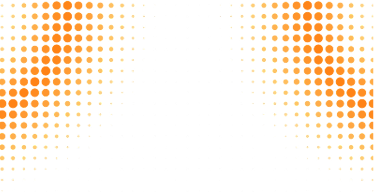 Gradient pattern of yellow to orange dots on a black background forming a grid.