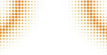Gradient pattern of yellow to orange dots on a black background forming a grid.