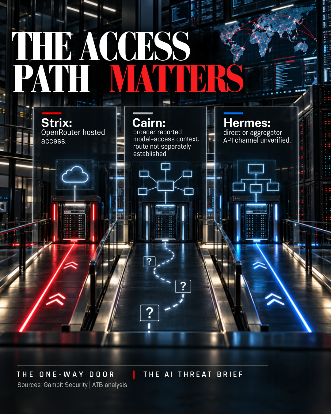 The AI Threat Brief — The One-Way Door F1-P3 carousel, frame 5 of 8