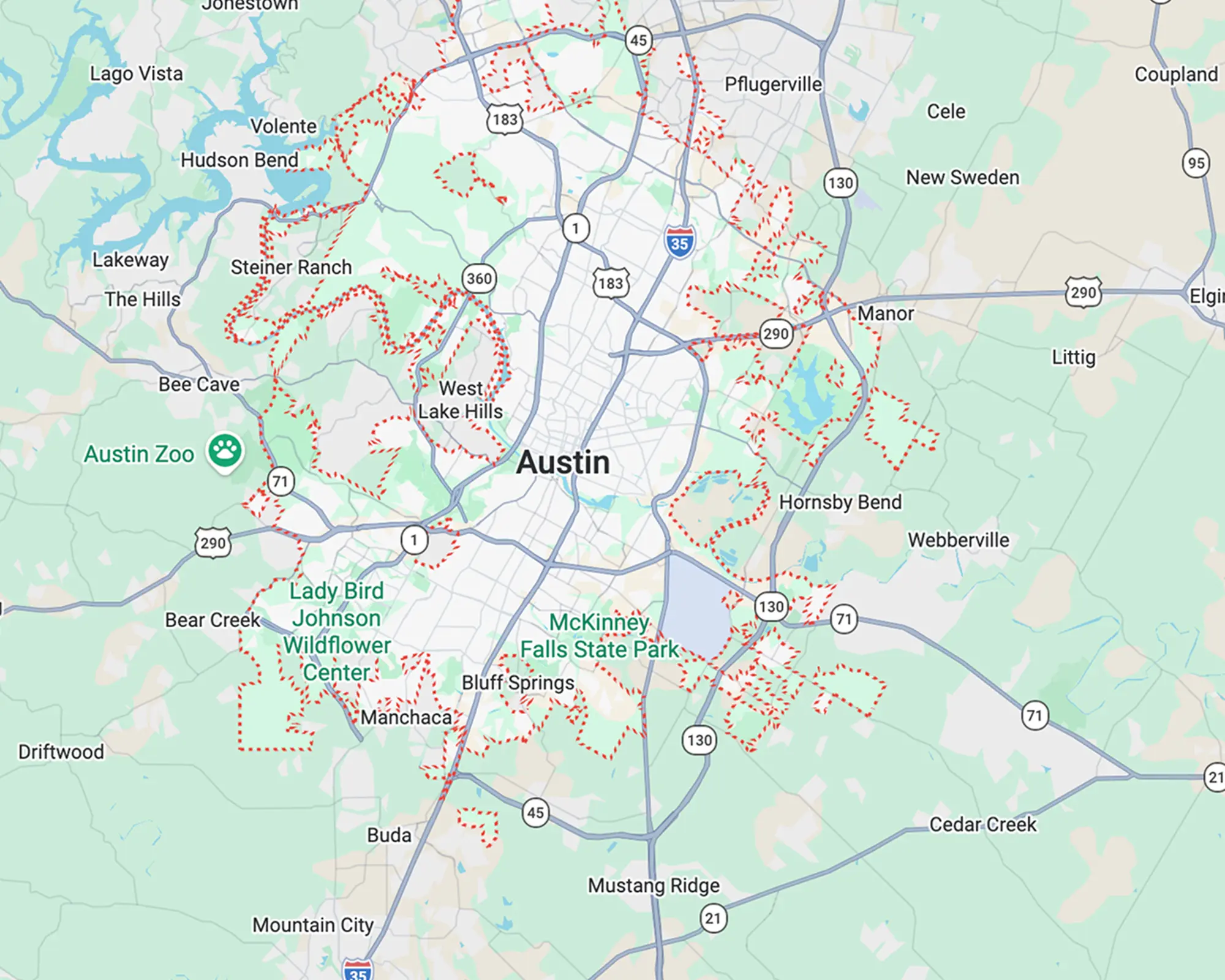 Austin, TX map