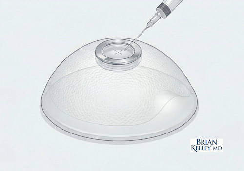 Medical illustration of tissue expander device