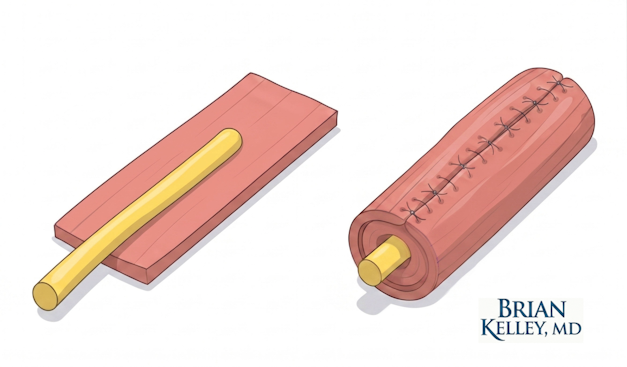 Medical illustration of regenerative peripheral nerve interface (RPNI)