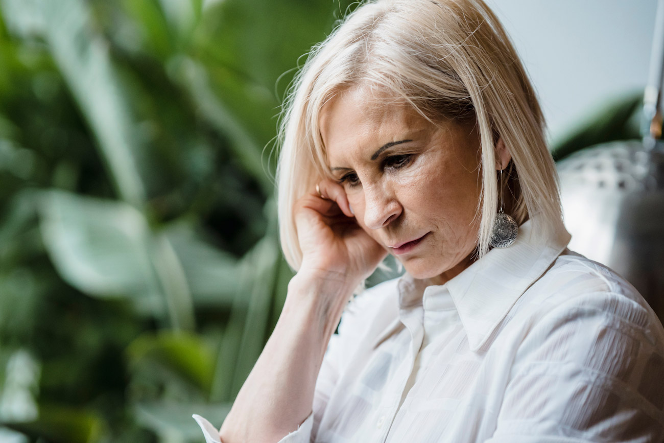 A woman in thought