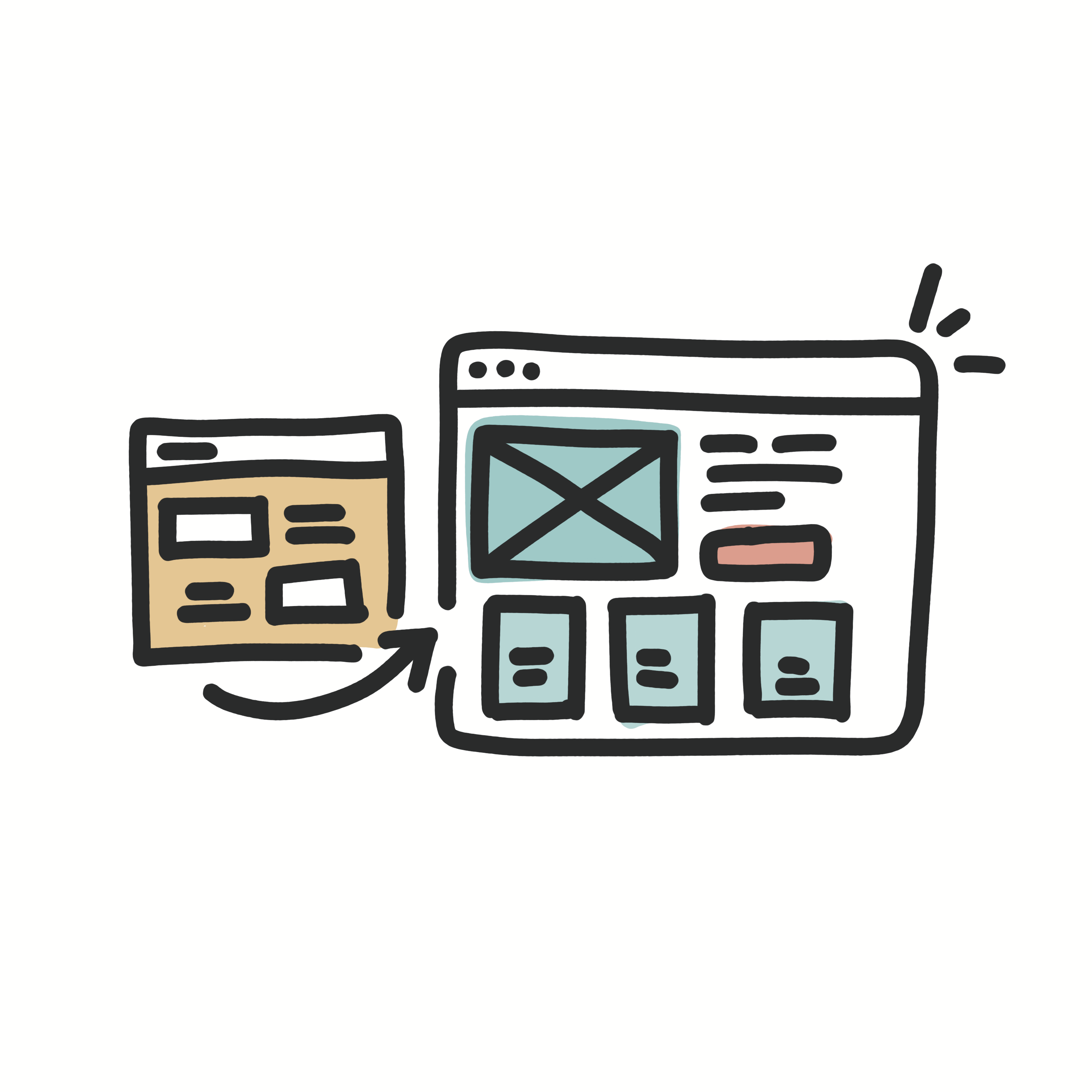 Illustration für Website-Redesign und visuelle Überarbeitung