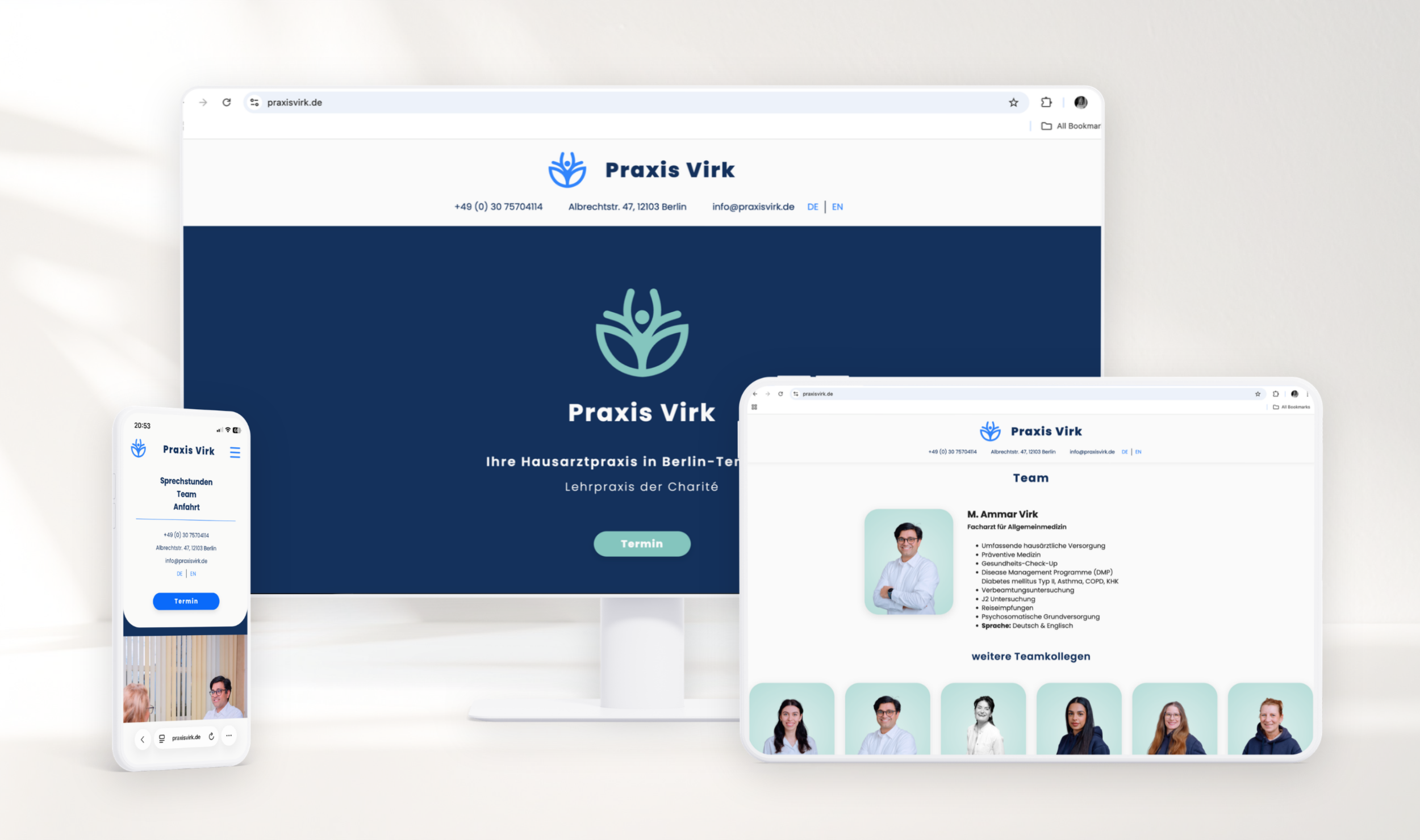 Praxis Virk desktop & mobile website