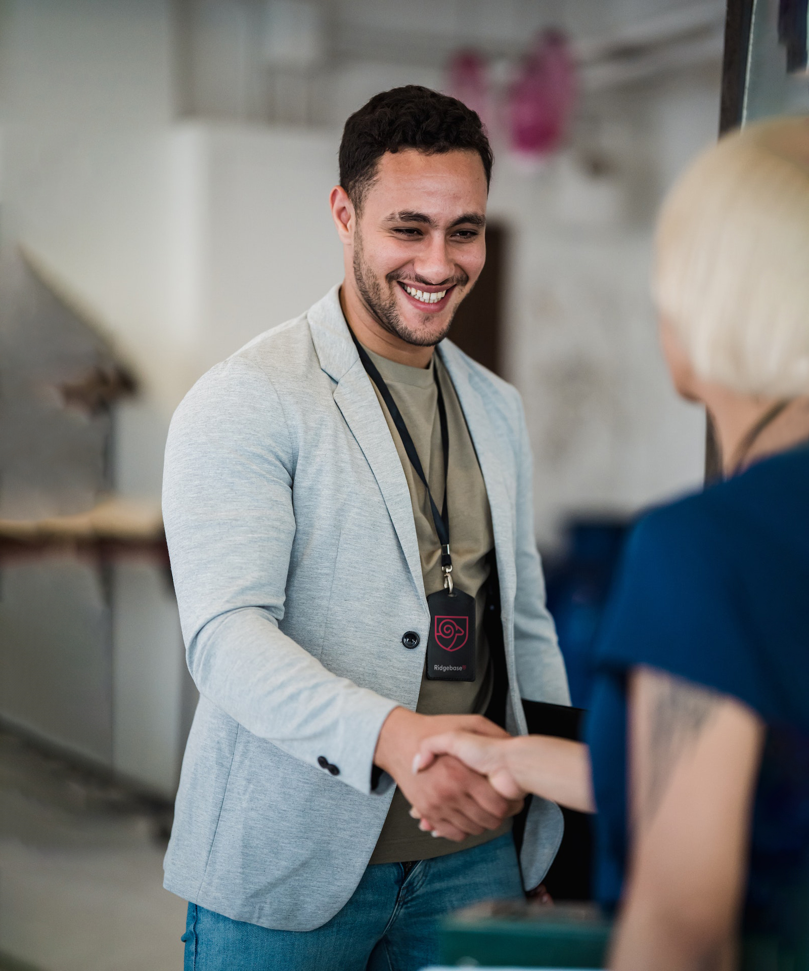 Ridgebase consultant warm welcome to a client