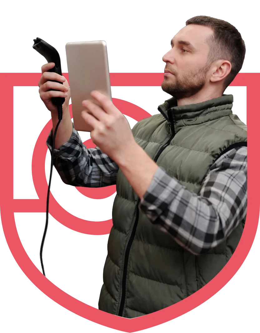Warehouse worker using a handheld scanner system