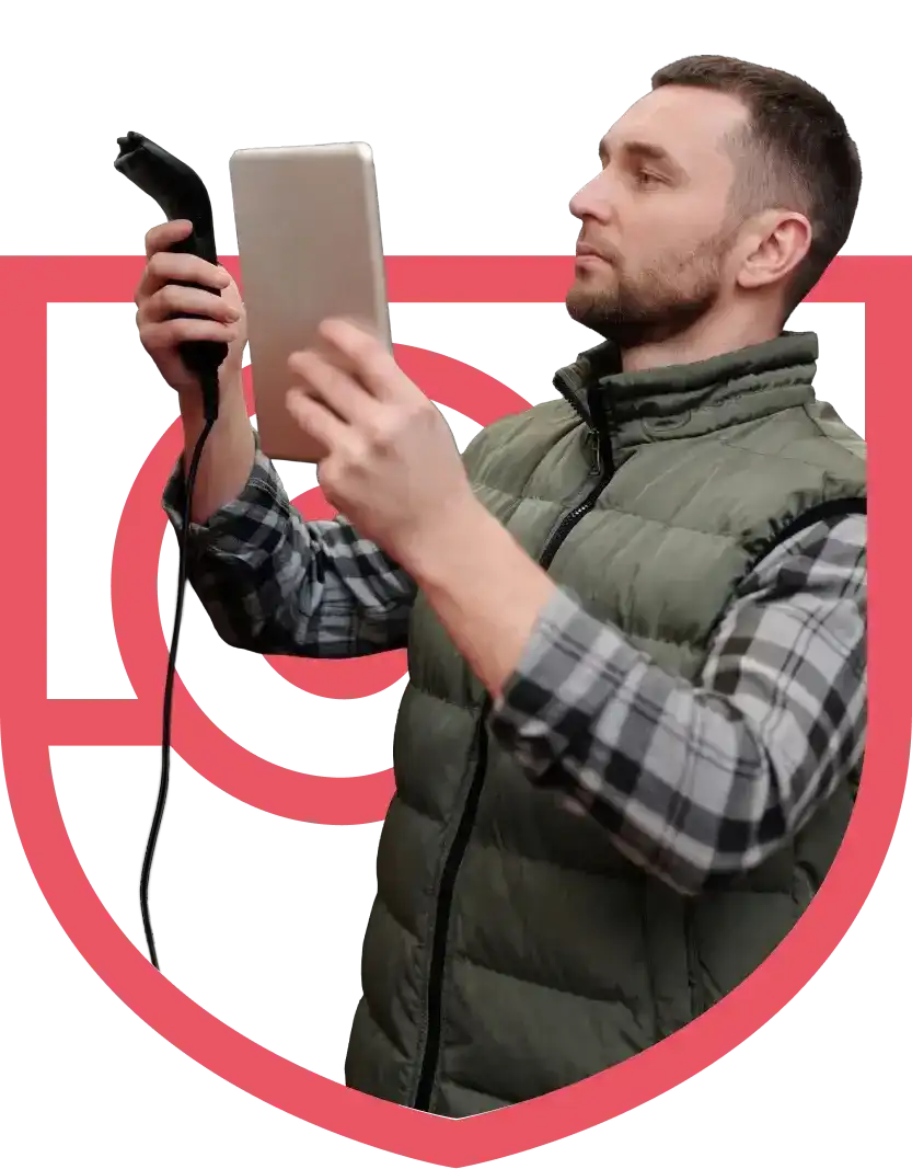 Warehouse worker using a handheld scanner system