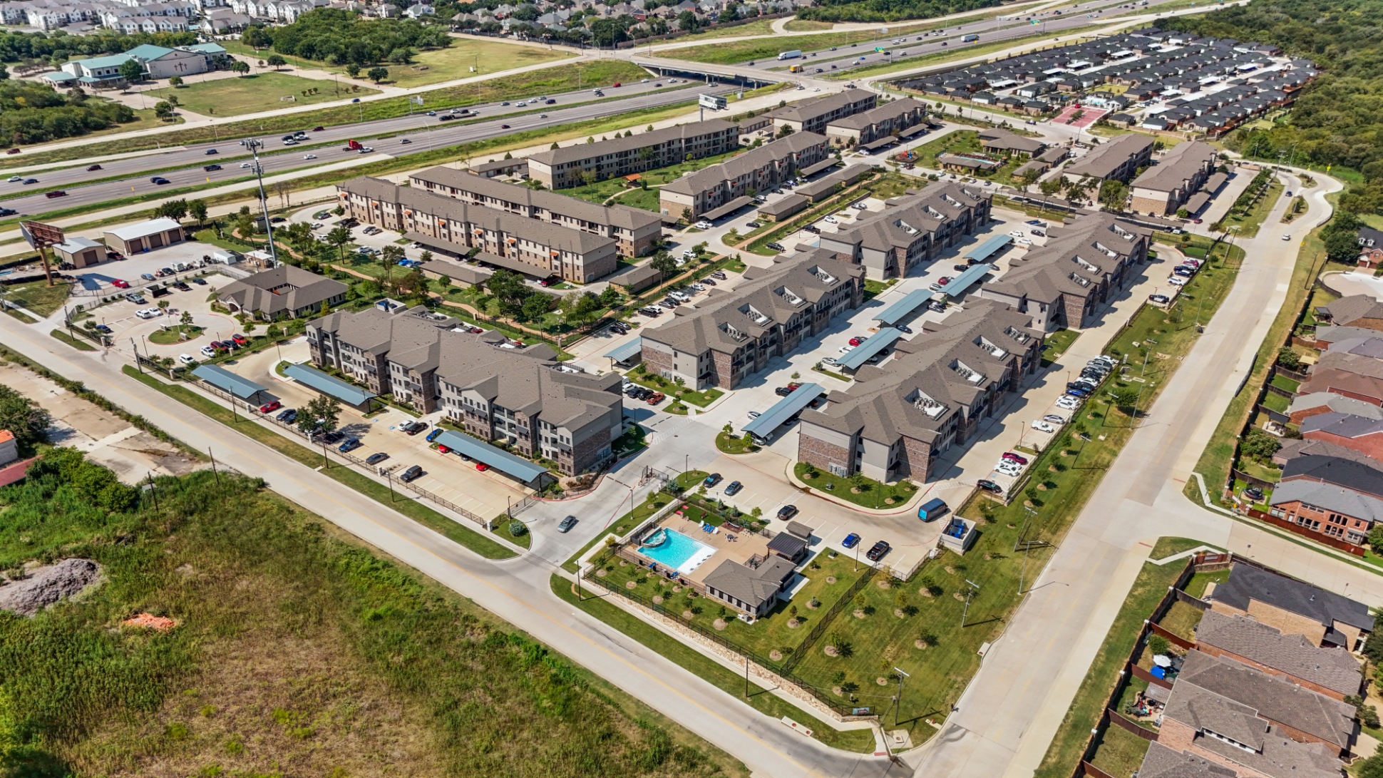Arial view of the property