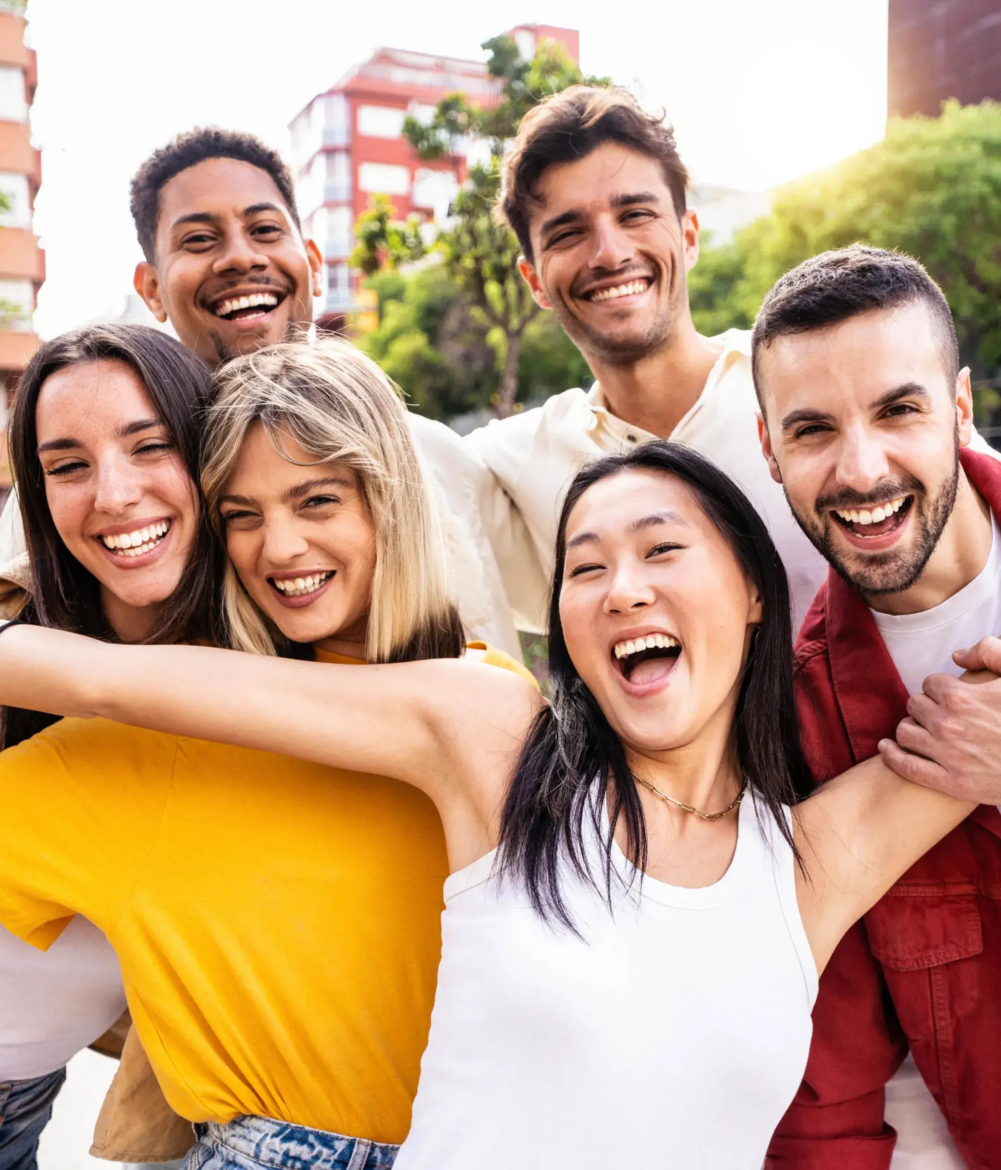 A group of people standing next to each other.