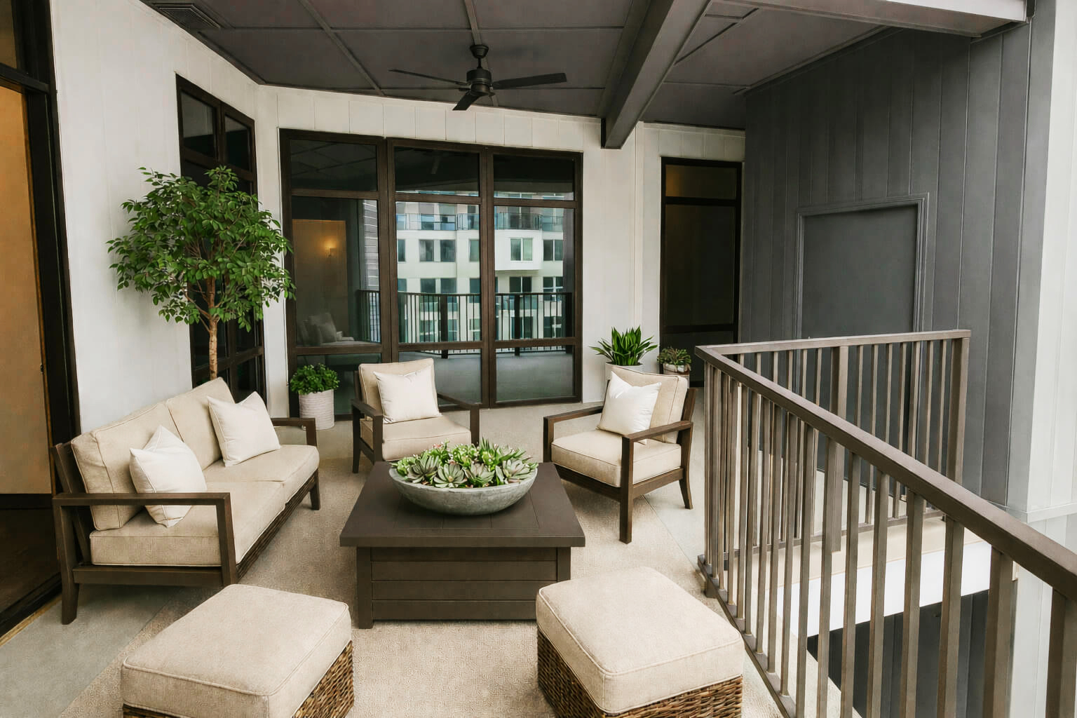 Balcony at The Quinley boutique hotel in The Gulch, Nashville