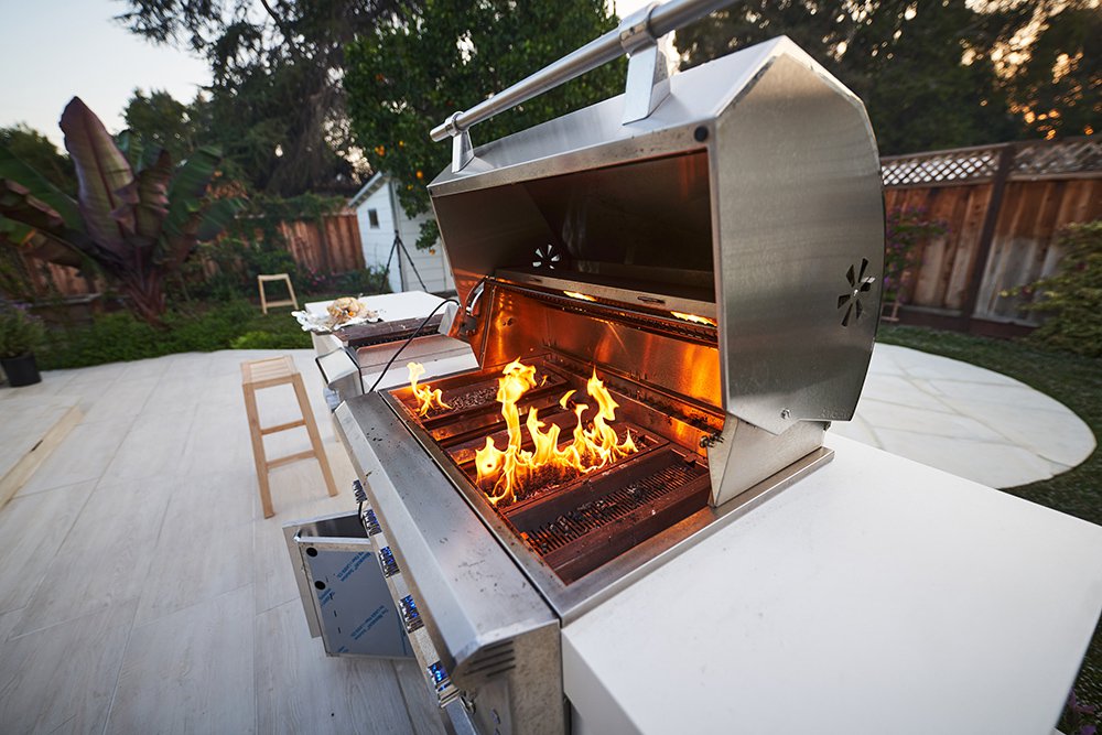 Outdoor BBQ installation in a Los Gatos home