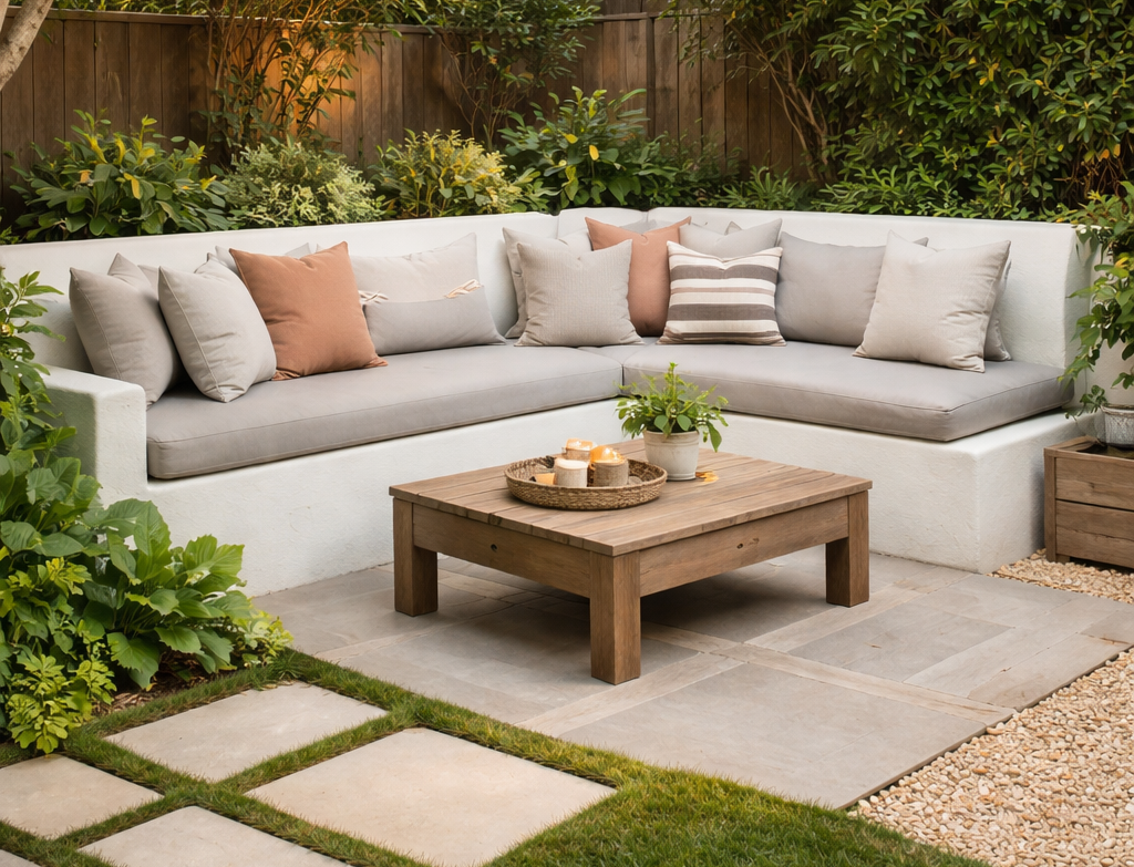 Small backyard patio seating design