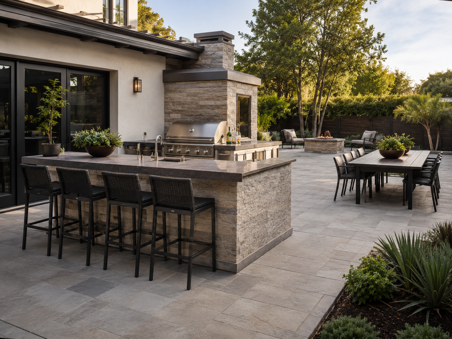 Resort-style paver patio