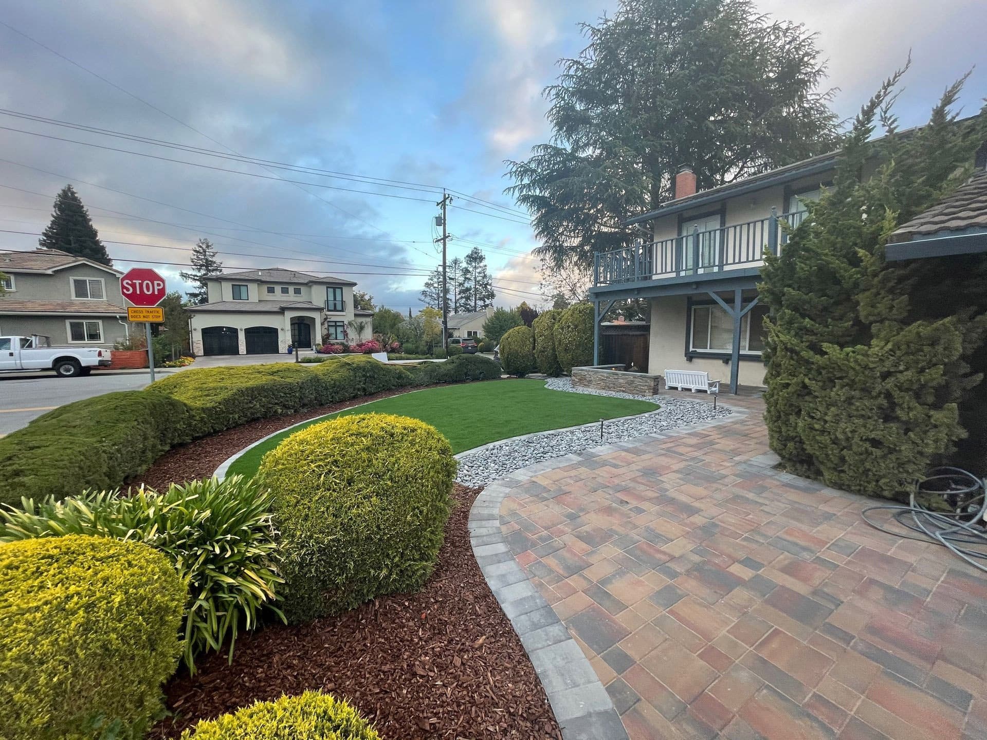 after front yard residential landscape design remodel