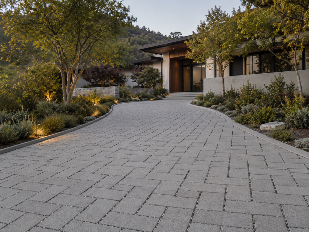 Permeable paver driveway