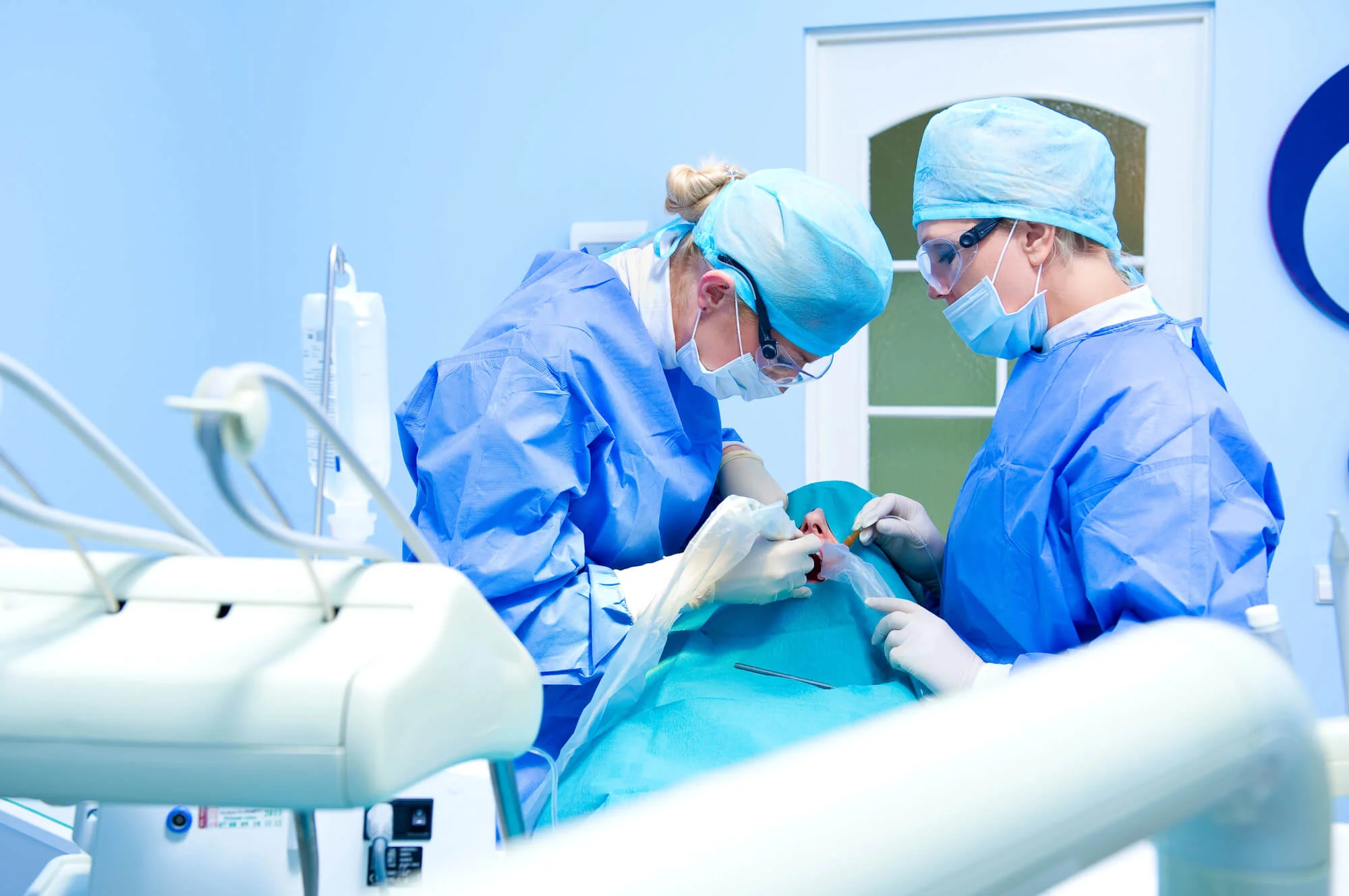 man getting dental surgery