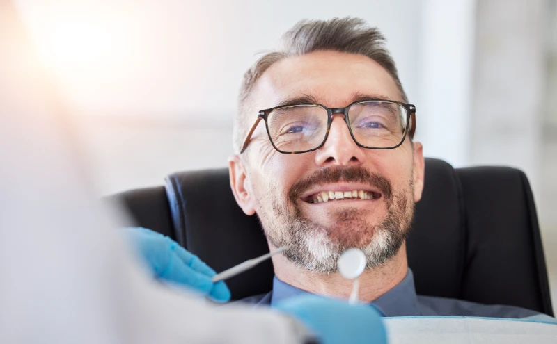 man getting an oral exam