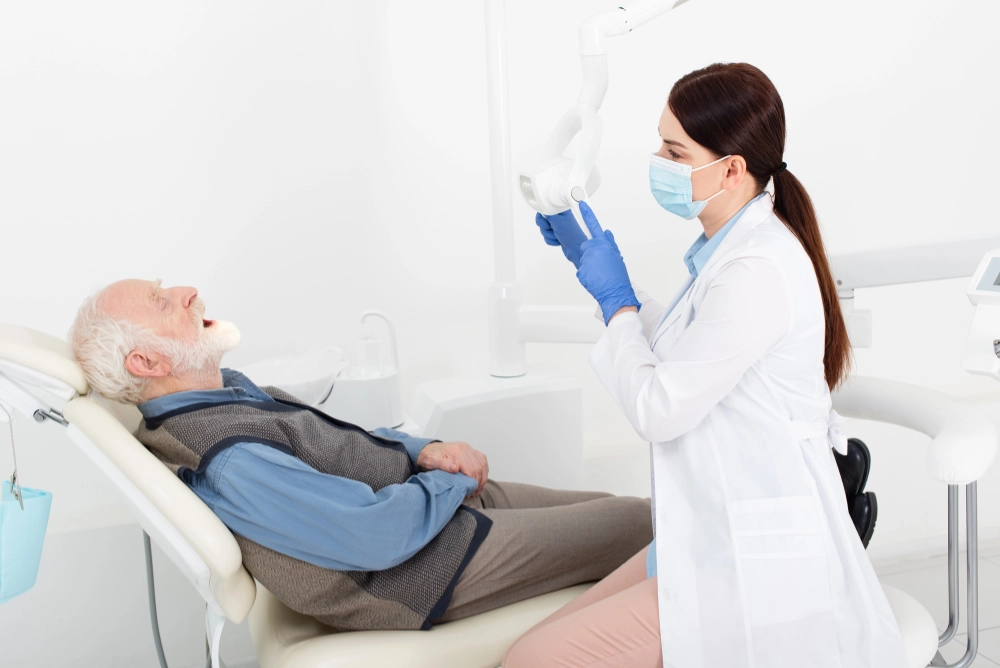 older dental patient at the dentist