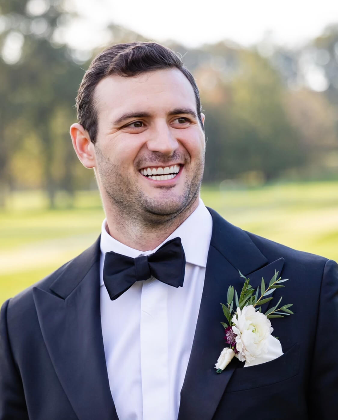 groom smiling