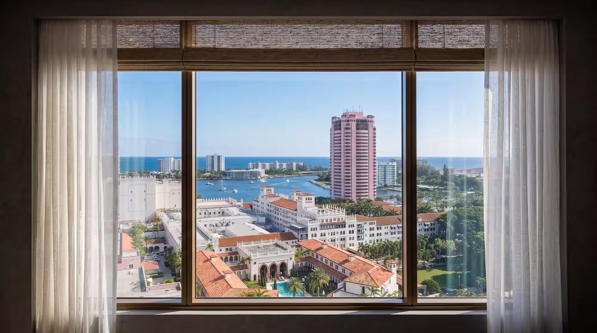 Custom plantation shutters installed in a Mizner Park residence, Boca Raton