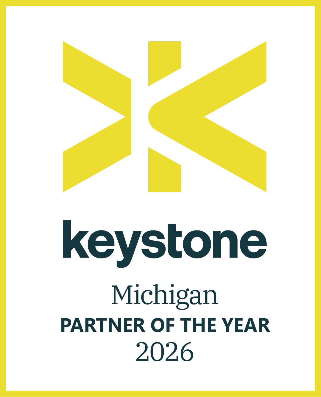 Keystone Michigan Partner of the Year 2026 award badge