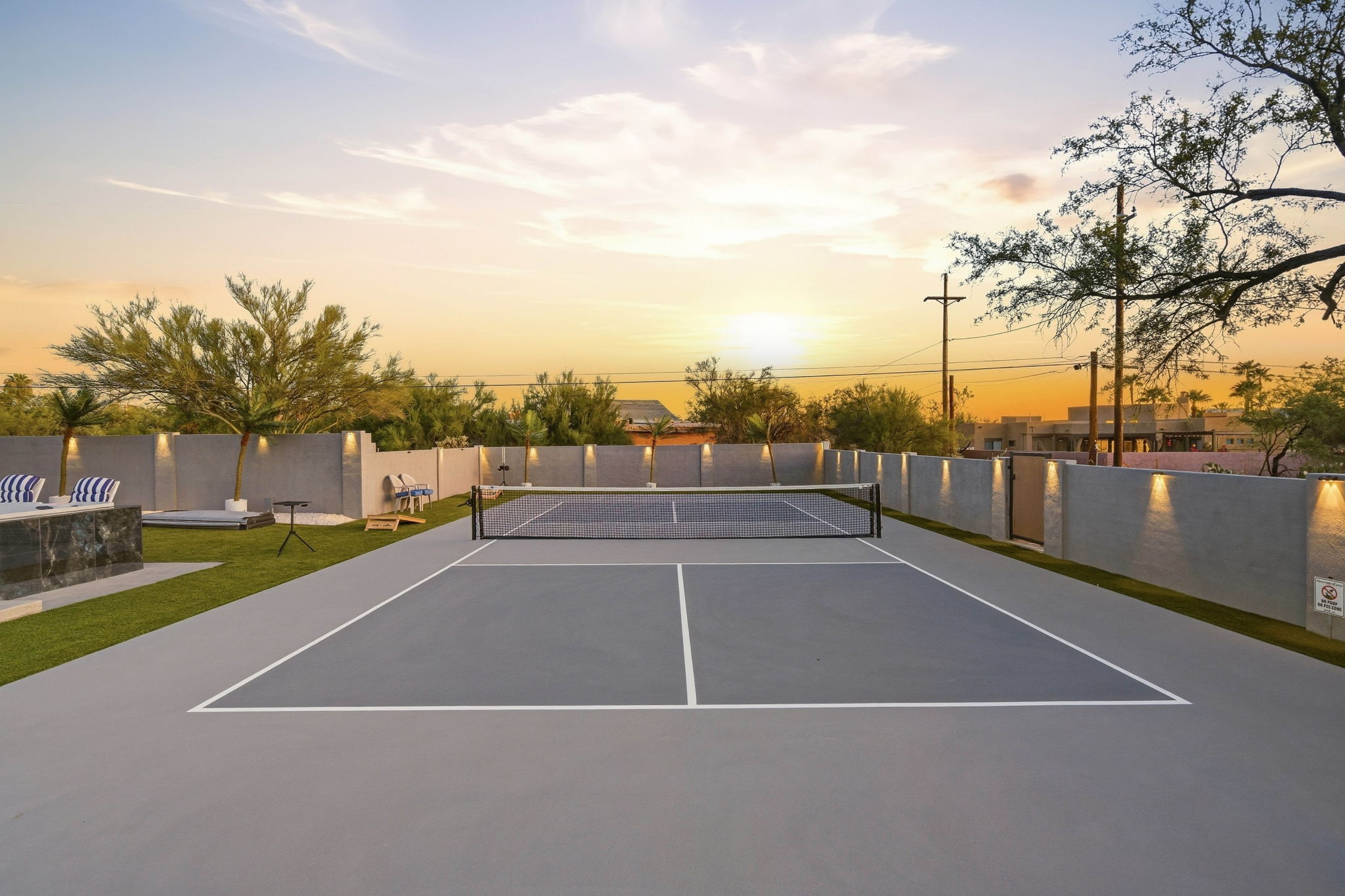Tennis court at the rental property