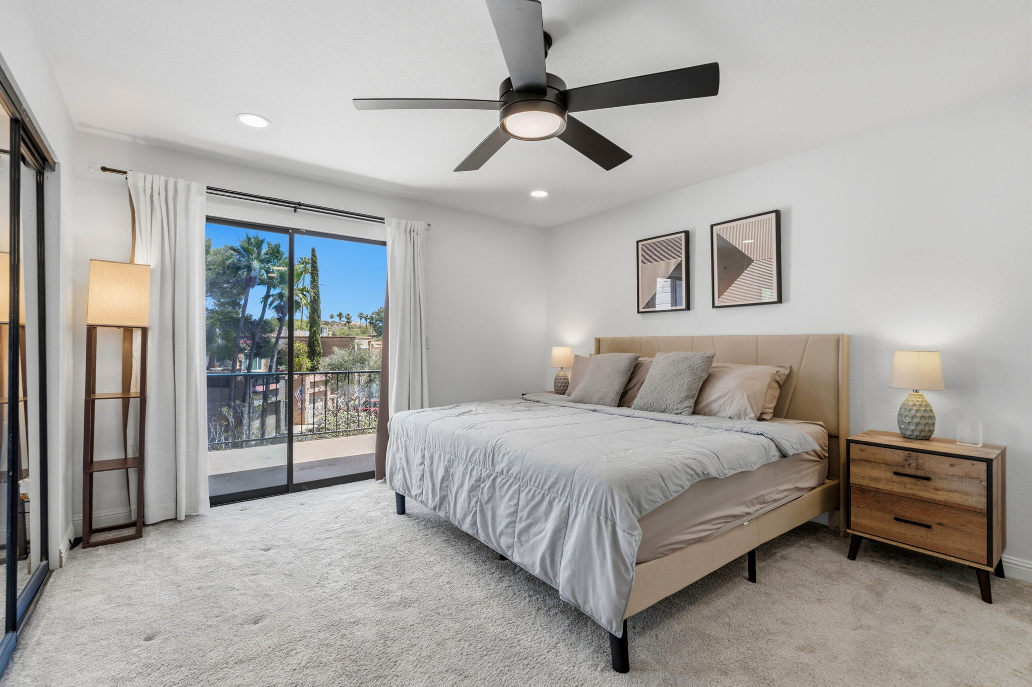 Bright bedroom with a view