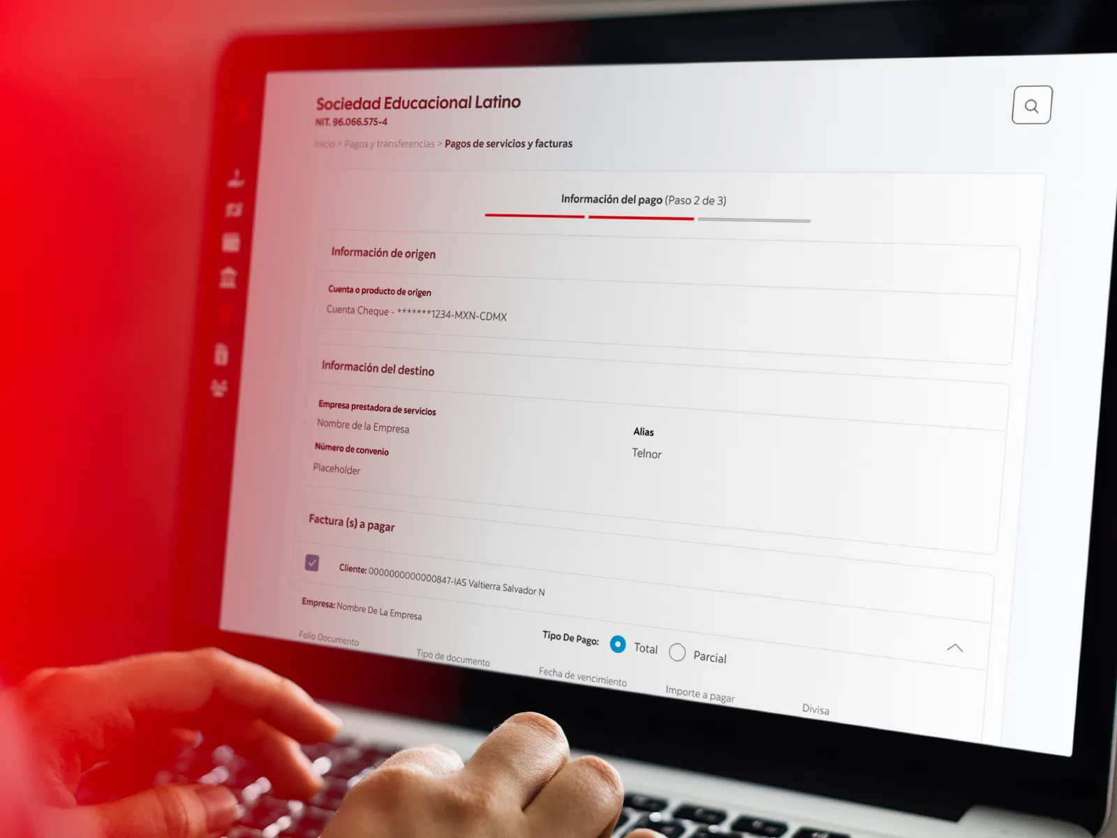 Scotia Connect enterprise banking platform screens