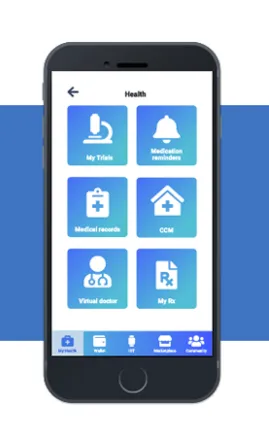 Medi-Sci patient mobile app screens